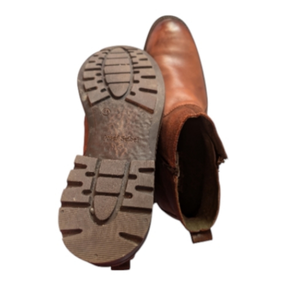 Luxurious Josef Seibel Leather Ankle Boots - Cognac Brown (Size 46/US 12) - Picture 5 of 8
